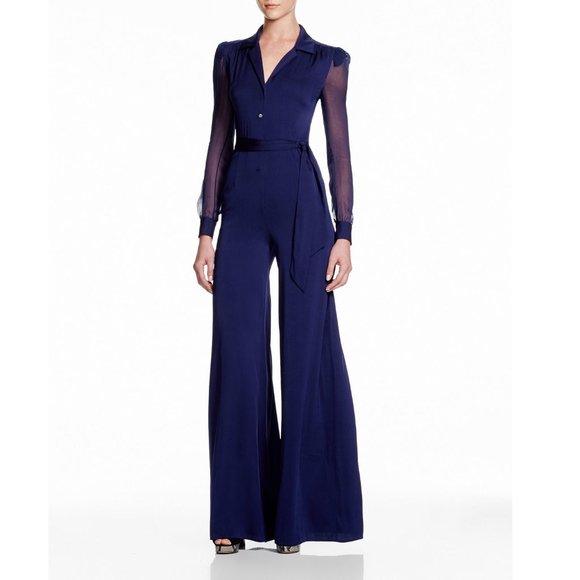 Diane Von Furstenberg Pants - Diane Von Furstenberg Cathy Jumpsuit 14 NWT